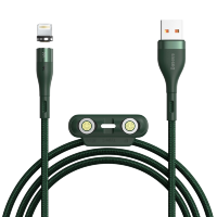 Кабель Baseus Zinc Magnetic USB - Micro USB+Lightning+Type-C 3А 1м Зеленый